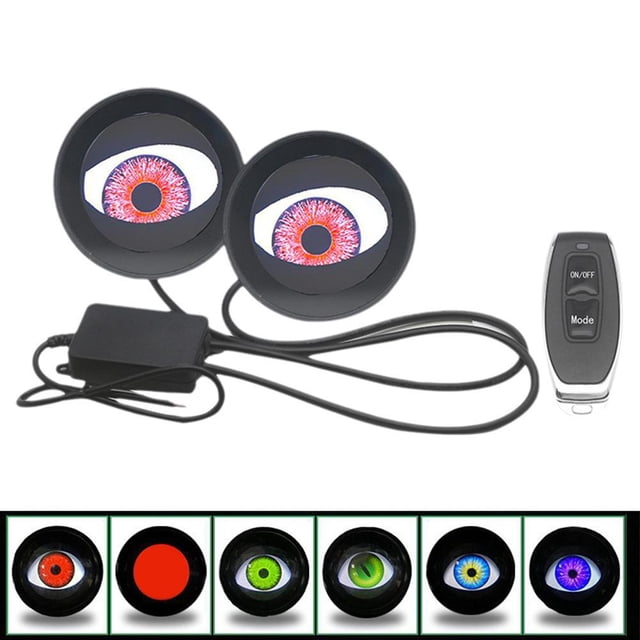 Faro delantero LED de 12 V, 6 colores, con forma de ojo de diablo, control WiFi, S5U0