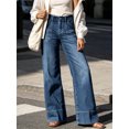 thumbnail image 3 of High Waist Women Wide Leg Long Jeans Casual Denim Pants with Pocket, 3 of 6