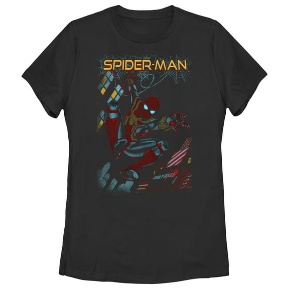 Women's Marvel Spider-Man: No Way Home Slinging Cover Graphic Tee Black Large