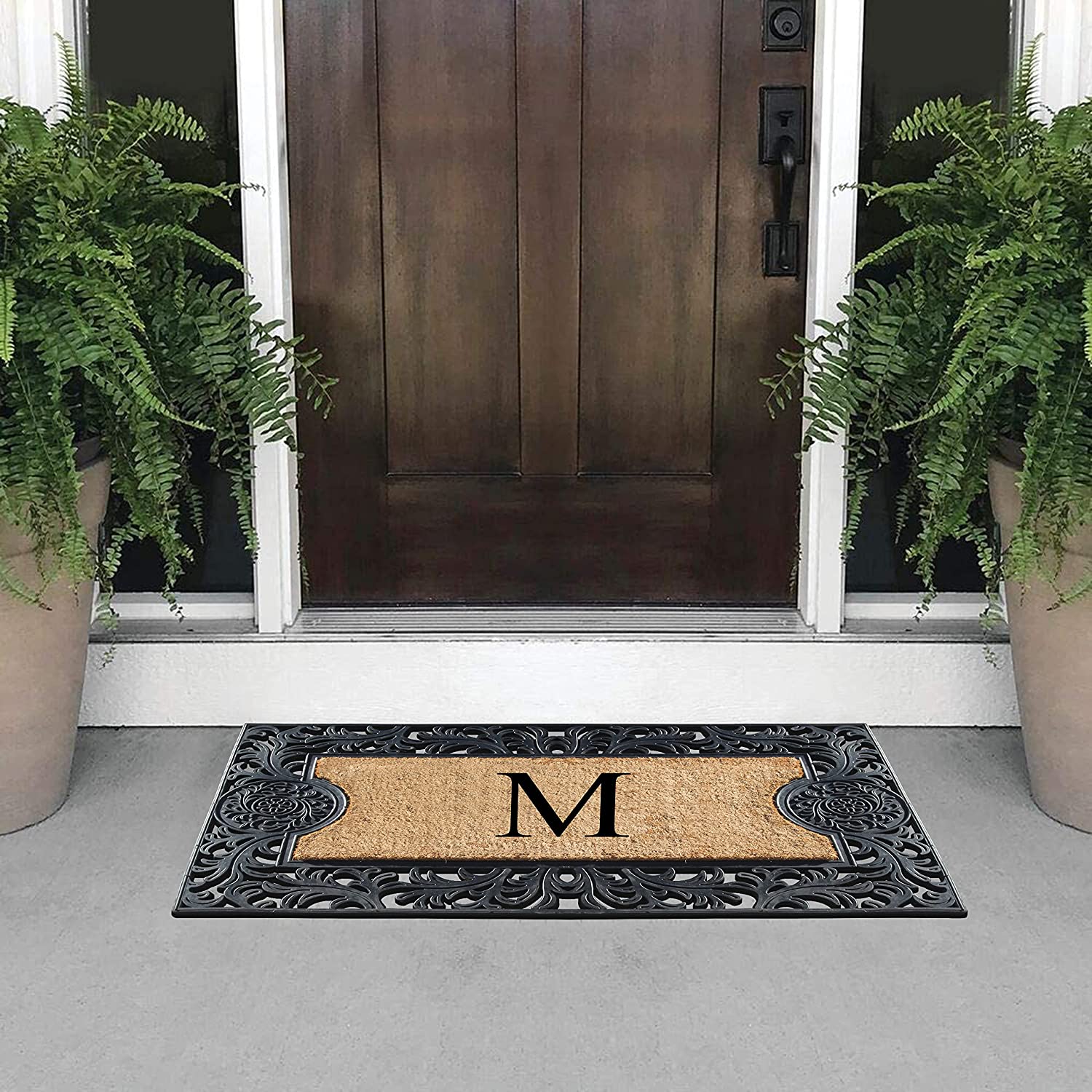 OnlyMat Door Mats Combo - Floral Personalized Doormat with Cotton Underlay  Rug