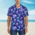 thumbnail image 4 of Daiia crystal Skull flower star Hawaiian Shirt for Men Gentle Cotton Regular Short Sleeve Casual-3X-Large, 4 of 9