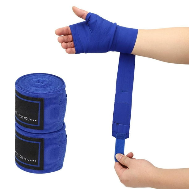 Ymiko Sport Protection Équipement Main Garde Tout Coton Boxe Bandage, Sanda  Poignet Bandage, Bleu Fitness Thaï Sport pour Muay 