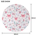 thumbnail image 6 of Pink Butterfly Star Floral Peach Pattern Round Tablecloth 60"x60",Wrinkle Wipeable Table Cloth for Kitchen Dining Room Picnic Patio Party, 6 of 6