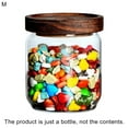 thumbnail image 2 of Flmtop Glass Airtight Bottle with Wood Lid Tea Coffee Beans Grains Food Jar Container, 2 of 8