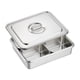 thumbnail image 5 of Plato de frotamiento perfecl juego de calentadores para buffet Acero inoxidable 4 compartimentos, 5 of 8