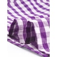 thumbnail image 6 of Agnes Orinda Women's Plus Size Gingham Dresses 1950s Vintage Tiered Crew Neck Short Sleeve Summer Casual Midi Plaid Dress 4X Purple, 6 of 7