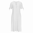 thumbnail image 3 of ZEHJUHAN Women's V-Neck Maxi Dress Short Sleeve Lace Flowy Beach Sundress for Summer Special Occasions White，S, 3 of 14