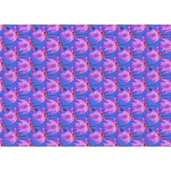 Ahgly Company Indoor Rectangle Patterned Crocus Purple Area Rugs, 5' x 8'