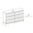 thumbnail image 6 of Miekor Furniture Mid-Century 6-Drawer Dresser with Reeded Drawer Fronts, Coastal Oak BS7682, 6 of 6