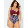 thumbnail image 4 of Swimsuits for All Women's Plus Size Cut Out Underwire One Piece Swimsuit, 4 of 5