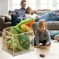 Tgbvmt Large Capacity Transparent Plastic Toy Storage Box Foldable Multifunctional Organizer Bag for Dolls Blocks Clothes Miscellaneous Items Home Bedroom Kids Room Living Room Space-Saving Decor