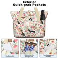 thumbnail image 2 of Tote Bag for Women - Chihuahua and Flower Shoulder Bag - Large Utility Work Duffle Bag with Zipper Handbag for Travel, Work, Sprots, 2 of 5