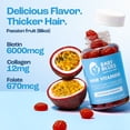 thumbnail image 4 of Baby Blues Postpartum Hair Loss Vitamins for Women - Hair Growth Gummies with Biotin 6000mcg, Collagen, Zinc & Folate, Hair Skin and Nails Supplement, Passion Fruit Flavor, 60 Count, 4 of 10