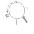 thumbnail image 2 of Delight Jewelry Silvertone Rolling Pin Silvertone Dream Big Charm Bracelet, 7.5+2" Extender, 2 of 4