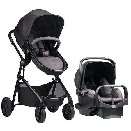 Photo 1 of Evenflo Pivot Modular Travel System with SafeMax Car Seat, Casual Gray missing wheels and car seat 