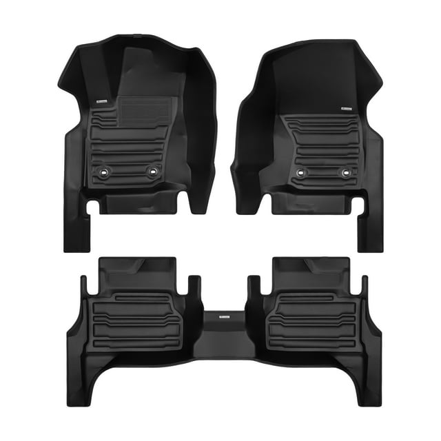 TuxMat - For Toyota Tacoma Hybrid 2024-2026 Models - Custom Car Mats - Maximum Coverage, All Weather, Laser Measured - This Full Set Includes 1st and 2nd Rows