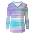 thumbnail image 4 of Women's Plus Size Long Sleeve V Neck Loose Blouse 2X Casual Top, 4 of 4