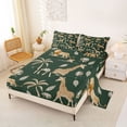 thumbnail image 2 of Castle Fairy Wildlife Giraffe Lion Elephant Queen Sheets 4 Pieces,Tropical Jungle Animal Queen Sheet Sets,Dark Sage Cream,1 Fitted Sheet, 1 Flat Sheet and 2 Pillowcases, 2 of 6