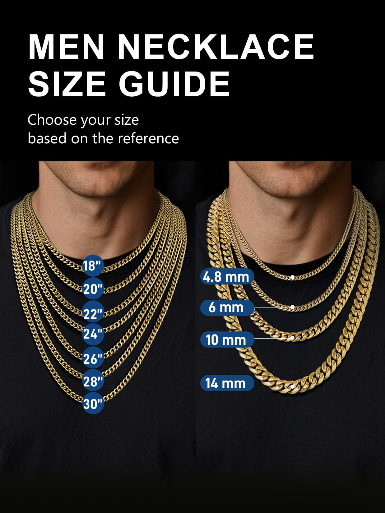 ChainsProMax Hip Hop Jewelry Mens Cuban Link Chains Necklace