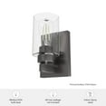 thumbnail image 6 of Hunter - Hartland 1-light Noble Bronze, Small Sconce Light, Dimmable, Transitional Style, for Bedrooms, Dining, Living Rooms - 13073, 6 of 6