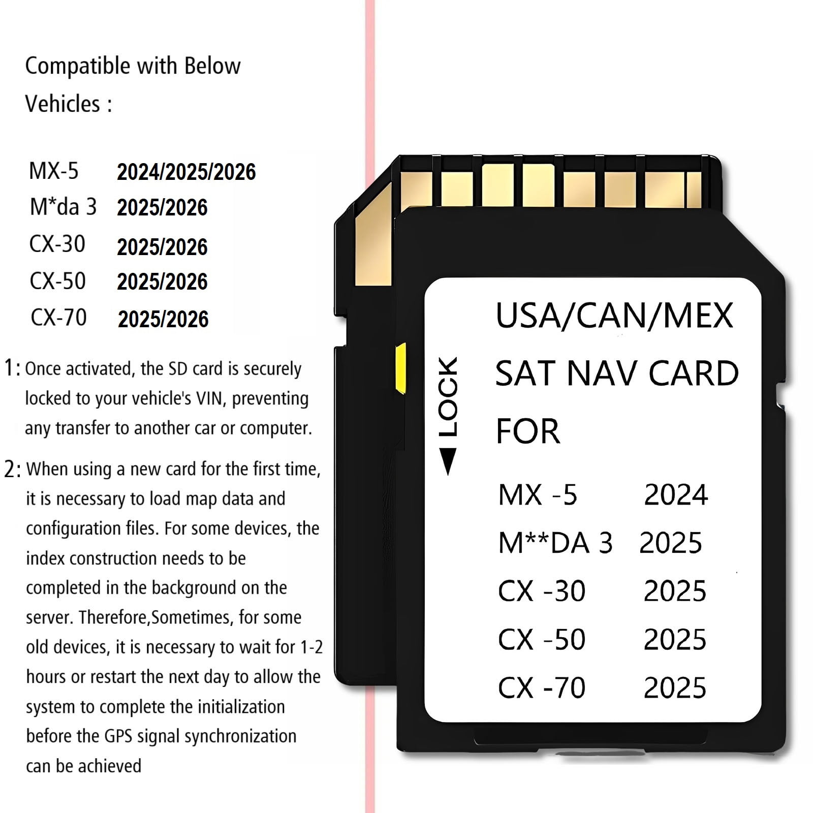 Latest Navigation SD Card Compatible with 2025/2026-3,2024/2025/2026-MX-5,2025/2026-CX-30, 2025/2026-CX-50, 2025/2026-CX-70,