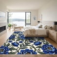 thumbnail image 3 of ODIKA 4'x6' Machine Washable Non-Slip Area Rug, Chinoiserie Blue High Traffic Rug, Blue, 1268832, 3 of 7
