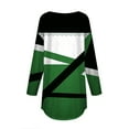 thumbnail image 4 of Graphic Print Shirts for Women Long Sleeve Color Block Plus Size Crew Neck Casual Loose Pullover Tops 90s Outfits for Ladies(Green,XXL), 4 of 5