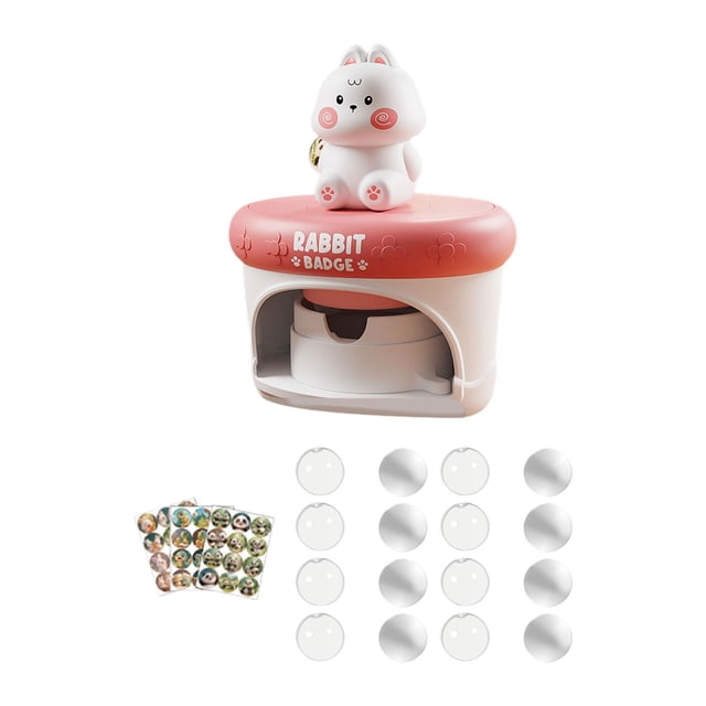 segolike Button Badge Maker Machine Badge Punch Press for Children Adults Kids School Rabbit