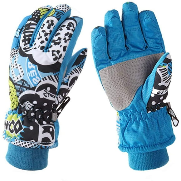 Gants de Ski pour Enfants, Gants d'Hiver Chauds, Gants de Sport Imperméables, Gants de Cyclisme Coupe-Vent pour Ski, Cyclisme, Sports d'Hiver (L)