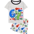 thumbnail image 2 of ATAIKU Summer Pajamas for Boys Dinosaur Short Sleeve 2-Piece PJs Set Toddler Kid Comfy Sleepwear Size 3-12Y, 2 of 13