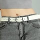 thumbnail image 2 of Cinturones Prolriy para mujer, cinturones de cuero para jeans, vestidos, moda, hebilla dorada, cinturón blanco para mujer., 2 of 3