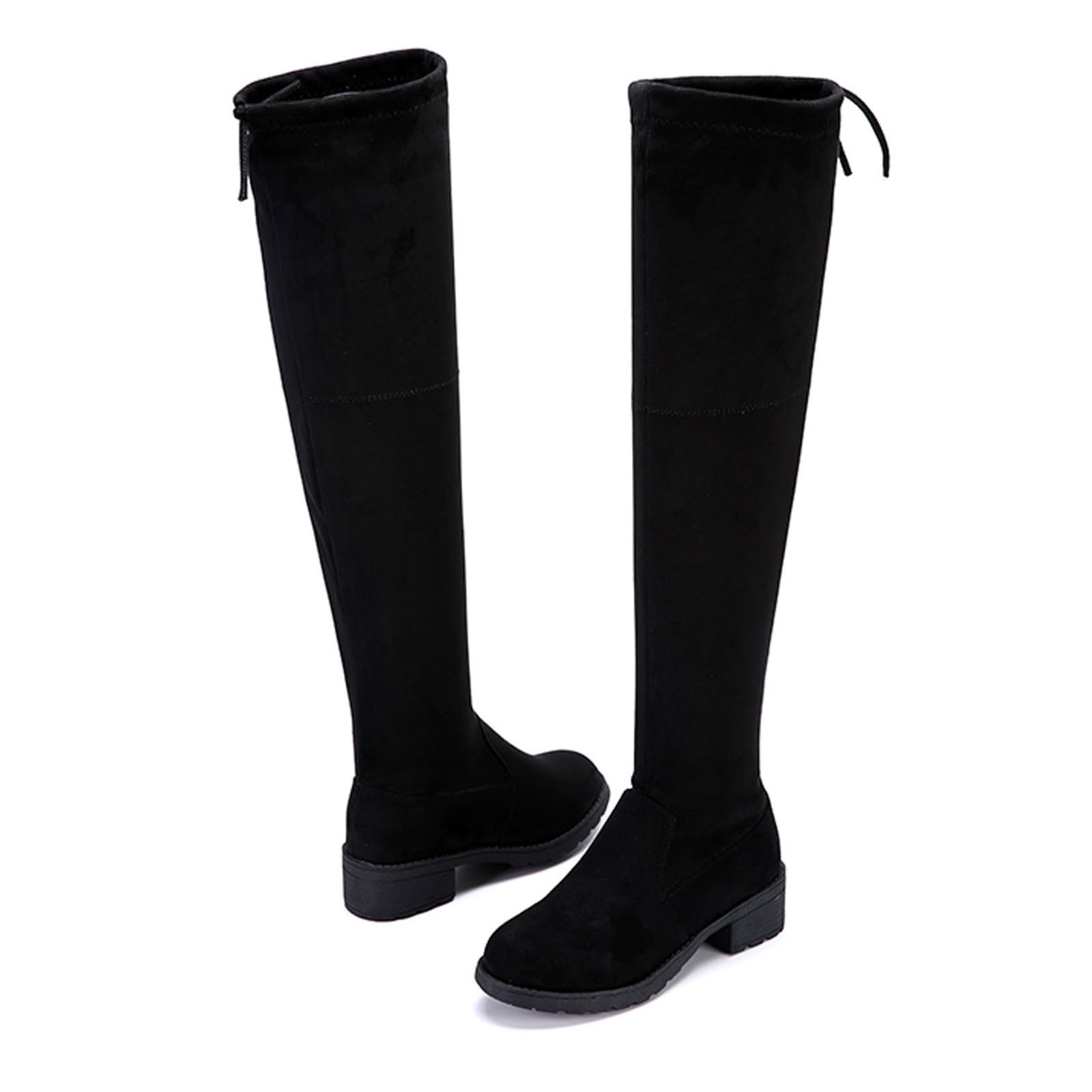 Stamzod Women Chunky Heel Thigh High Over The Knee Boots Clearance ...