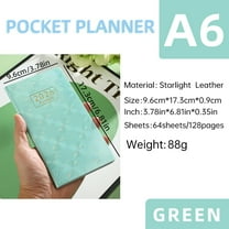 Todaioua 2026 Pocket Planner A6 Mini Weekly Planners 3.78" x 6.8" Green Starlight Leather 2026 Pocket Notepad Daily Schedule Calendar Planner, 128 Pages
