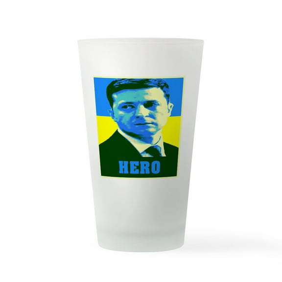 CafePress - Ukrainian President Zelenskyy Ukrai - Pint Glass, Drinking Glass, 16 oz. CafePress
