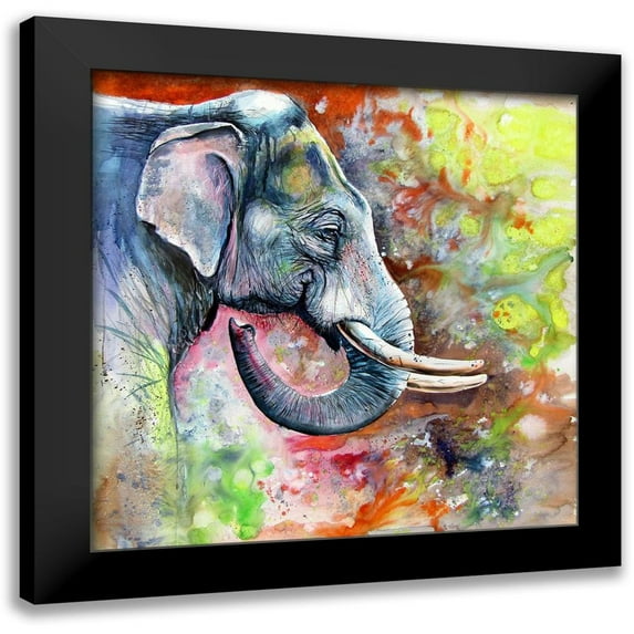 Kovacs, Anna Brigite 20x20 Black Modern Framed Museum Art Print Titled - Beautiful Elephant