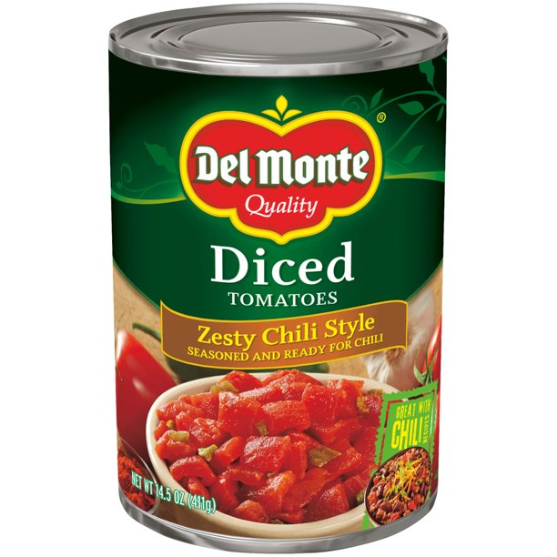 Del Monte Zesty Chili Style Diced Tomatoes, 14.5 Oz