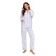 thumbnail image 2 of GLOBAL Conjunto de Pijamas de Franela para Mujer, Pijamas 100% Algodón para Mujer, Ropa de Estar por Casa, Manga Larga, Botón, Cordón en la Cintura, Ropa de Dormir Cálida, Morado de Ensueño S, 2 of 7