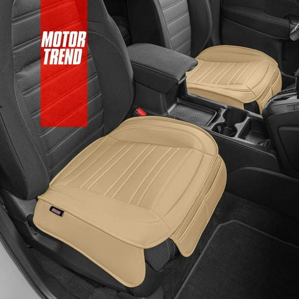 Motor Trend Car Seat Covers for Auto Truck SUV, Beige Faux Leather