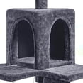 thumbnail image 3 of 54in Tall Cat Tree with Hammock, Multi-Level Cat Condo Tower, Natural Sisal Scratching Posts, Spacious Hideout and Basket, Pet Furniture for Active Cats, Light Gray, 3 of 5