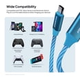 thumbnail image 6 of Powertek Light-Up USB-C to USB-C Fast Charging Cable, 60W, 5 ft, Blue, 6 of 7