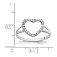 thumbnail image 4 of Sterling Silver Rhodium-plated Polished CZ Heart Ring, 4 of 6