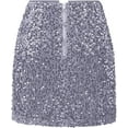 thumbnail image 3 of Vibrex Women's Skirt Women's Sequin Skirt Women's Hip-hugging Skirt Women's A-line Short Skirt Perfect For Dancing,Dating,Dinners,Travel,Vacation And Daily Wear_Blue_4XL, 3 of 3