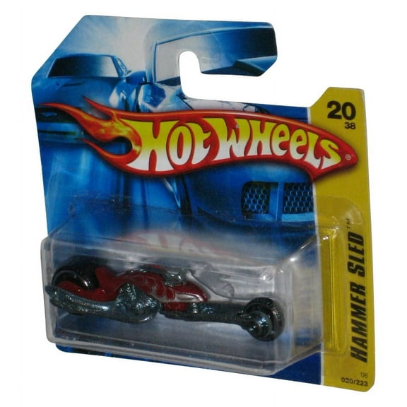 Hot Wheels Hammer Sled (2006) Mattel Red Toy Motorcycle Bike Toy 020/223 - (Short Card)