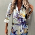 thumbnail image 1 of Puntoco Camisa Mujer Blusa de manga larga Blusa Impresión tops Bussiness Casual Solapa tops Puntoco Puntoco-1, 1 of 1
