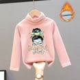 thumbnail image 2 of Girls Graphic Fall Tees High Collar Velvet Warmth Soft Unisex I Going Out Fall Tops for 7-8 Years, 2 of 3