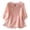 Pink, variant on Women's Button Down Cotton Linen Shirt, V-Neck 3/4 Sleeve Embroidered Casual Blouse, Loose Fit Bohemian Style Top for Spring and Summer Daily Wear Orange L