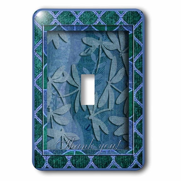 3dRose, Blue Dragonflies Thank you, single toggle switch