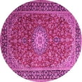 thumbnail image 1 of Ahgly Company Indoor Round Medallion Pink Traditional Area Rugs, 7' Round, 1 of 4