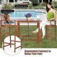 thumbnail image 5 of Costway 3PCS Bar Set Acacia Wood Bar Height Patio Bistro Dining Set Outdoor, 5 of 8