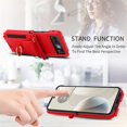 thumbnail image 5 of Decase Fashion Hybrid Phone Case Compatible with Motorola Razr 40 Wallet Cover with Ring Crossbody Wrist Strap Lanyard Credit Card Holder Slot Fits for Motorola Razr 40 2023 Women Men,Red, 5 of 9